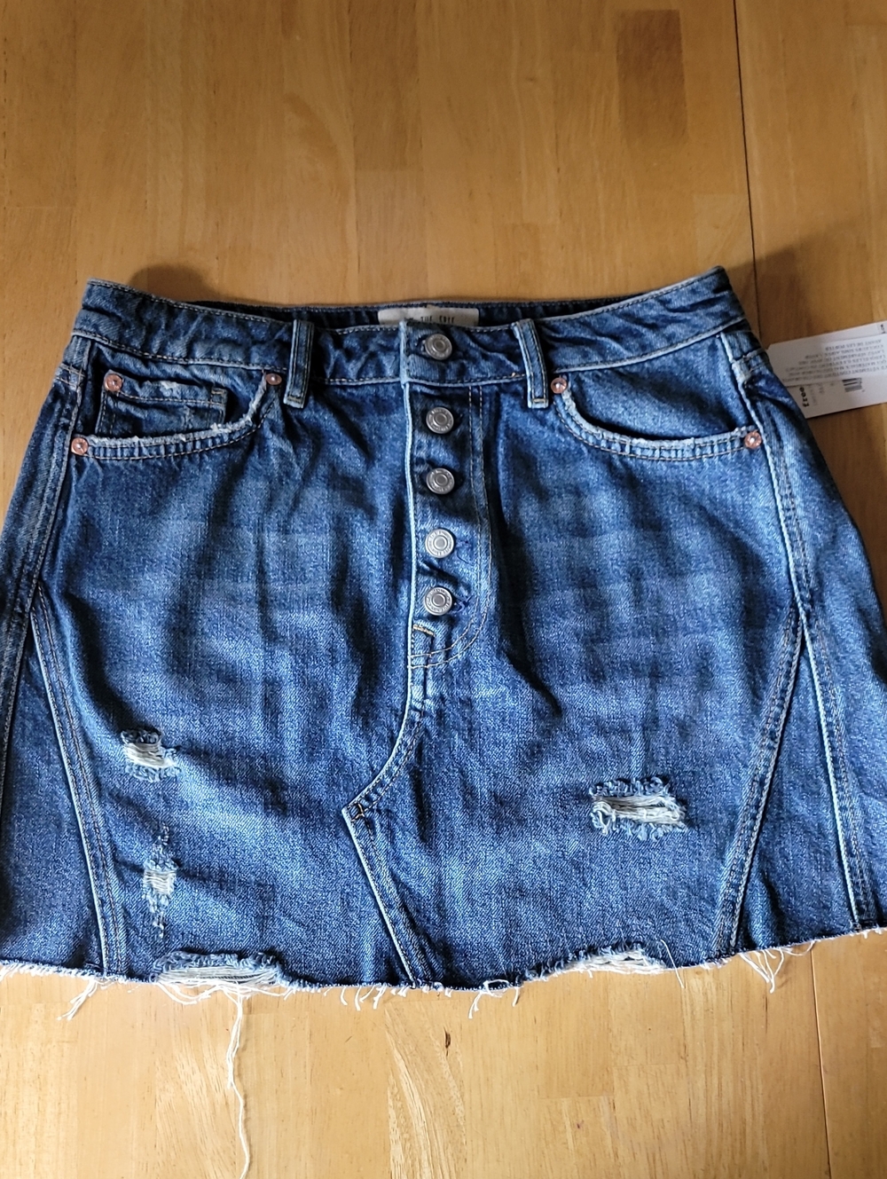 Free People A Line Denim Mini Skirt